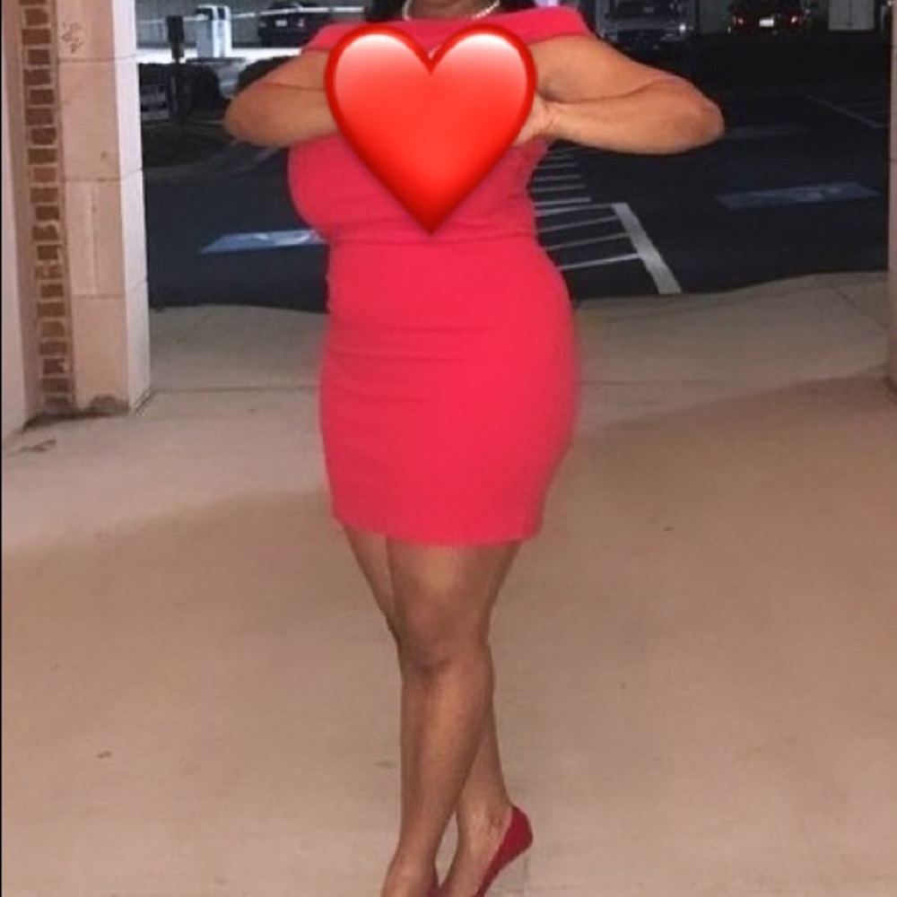 Red off the shoulder/strapless dress